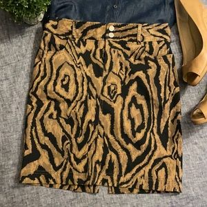 Chaps petite brown and black pattern mini skirt